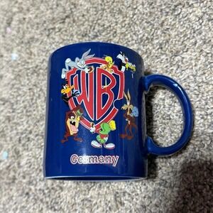 1998 Warner Bros Studio Store Looney Tunes WB Germany Blue Mug